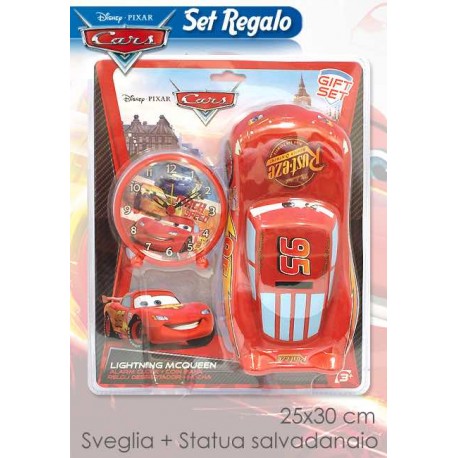 SET SVEGLIA + SALVADANAIO CARS