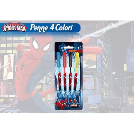 PENNE COLORATE 4 PZ SPIDERMAN